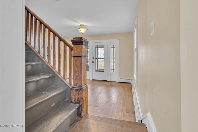 entryway with light hardwood / wood-style flooring