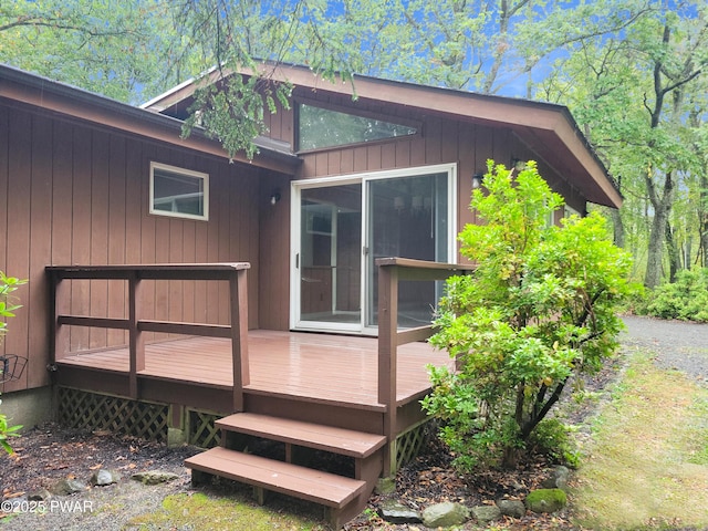 803 Lariat Ct, Hawley, PA 18428 - view of side of property with a wooden deck