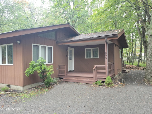 803 Lariat Ct, Hawley, PA 18428 - rustic home featuring crawl space and roof with shingles