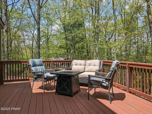 deck featuring an outdoor hangout area