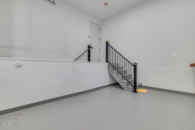 517 Maple Ridge Dr, Lords Valley, PA 18428 - stairs featuring concrete floors and baseboards