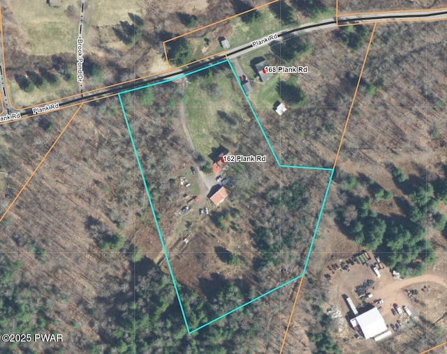 162 Plank Rd, Beach Lake, PA 18405 - aerial view of property's location featuring property boundaries highlighted