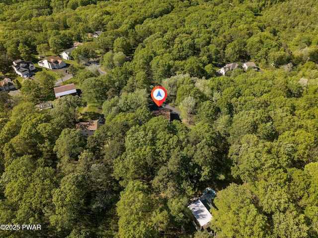 439 Gold Finch Rd, Bushkill, PA 18324 - aerial overview of property's location with a heavily wooded area