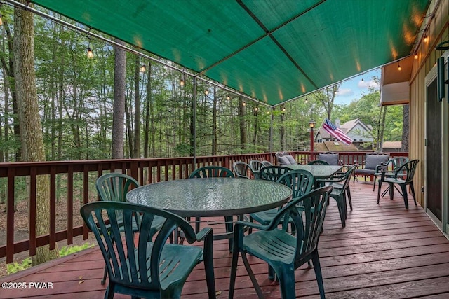 1474 Lakeland Dr, Lake Ariel, PA 18436 - wooden terrace featuring outdoor dining area