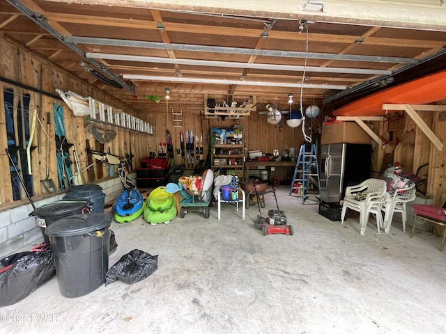 1474 Lakeland Dr, Lake Ariel, PA 18436 - garage featuring stainless steel fridge with ice dispenser