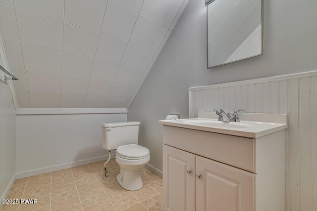 1474 Lakeland Dr, Lake Ariel, PA 18436 - bathroom with vanity and lofted ceiling