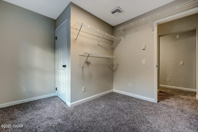 spacious closet featuring carpet floors