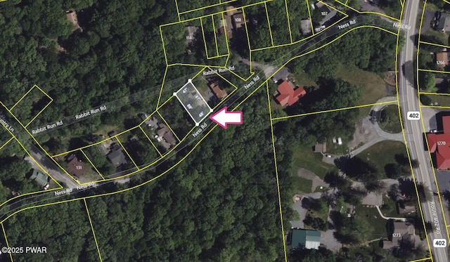121 Ness Rd, Dingmans Ferry, PA 18328 - map of property location featuring property parcel outlined
