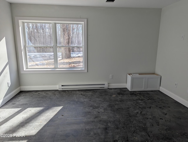 spare room with a baseboard radiator