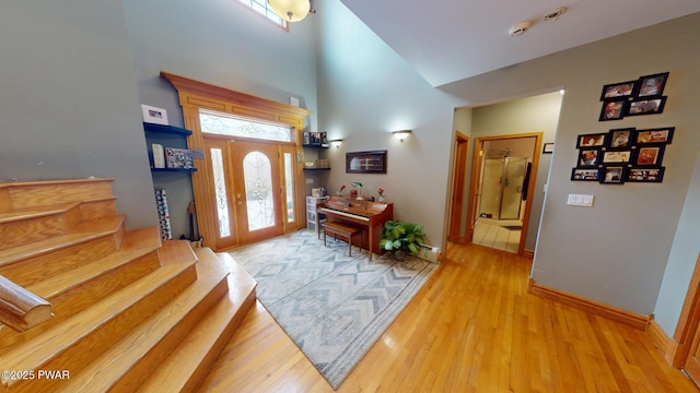 foyer featuring light hardwood / wood-style floors