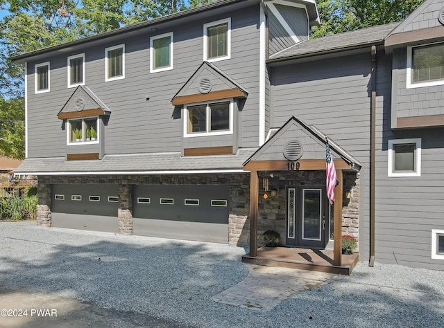 view of front of home with a garage