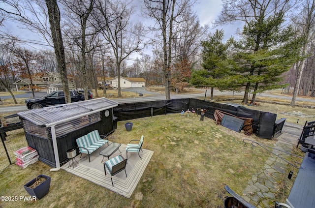 view of yard featuring fence