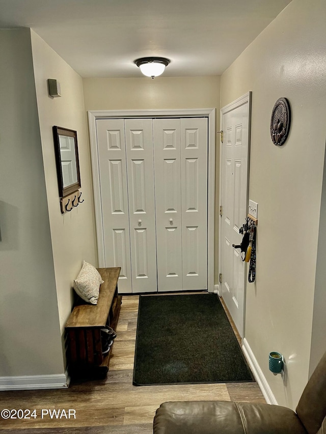 entryway featuring light hardwood / wood-style flooring