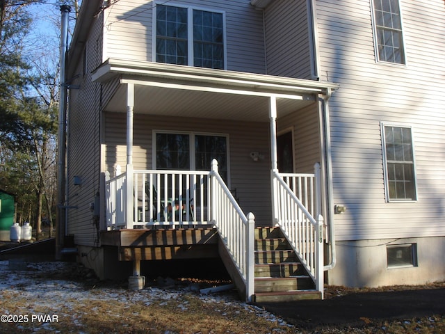 113 Oak Dr, Shohola, PA 18458 - view of exterior entry with a porch