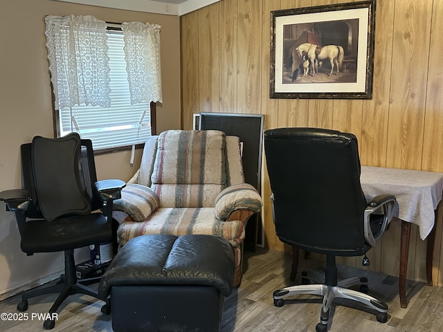 201 Oak Hill Rd, Hawley, PA 18428 - office space featuring wooden walls and wood finished floors