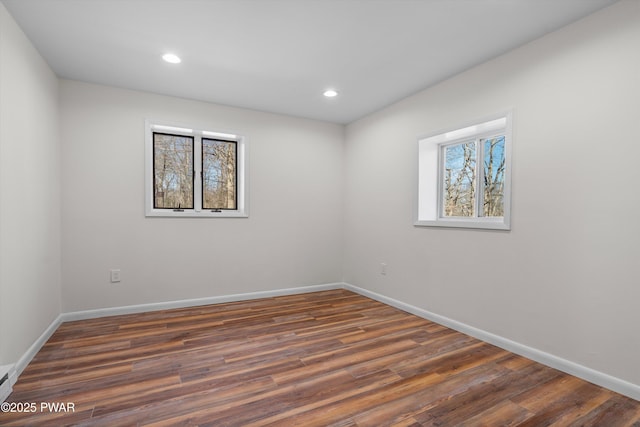 129 Remuda Dr, Lords Valley, PA 18428 - unfurnished room featuring baseboards, recessed lighting, and dark wood-style floors