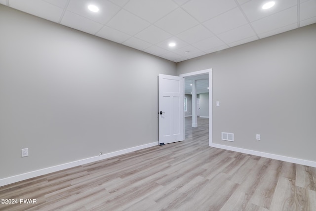 empty room with light wood-type flooring