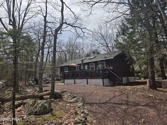 100 Saddlebrook Ln, Lords Valley, PA 18428 - rear view of property featuring a deck