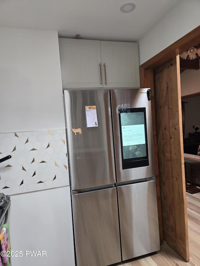 100 Saddlebrook Ln, Lords Valley, PA 18428 - kitchen with smart refrigerator and light wood-style flooring