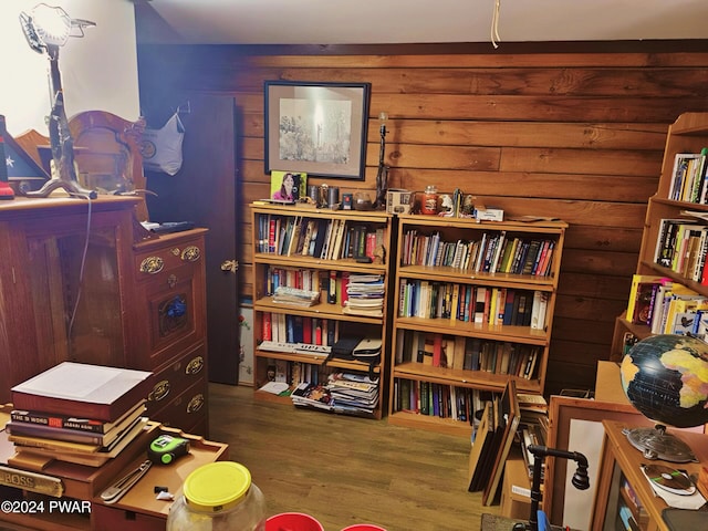 interior space with hardwood / wood-style floors