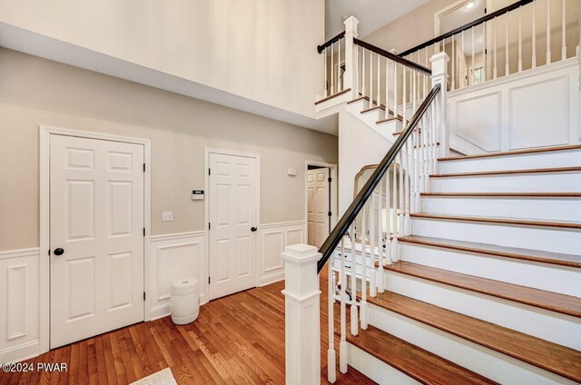 foyer with light hardwood / wood-style flooring