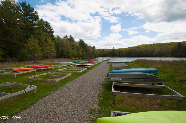 view of community featuring a water view