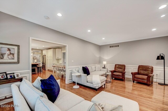 living room featuring light hardwood / wood-style floors