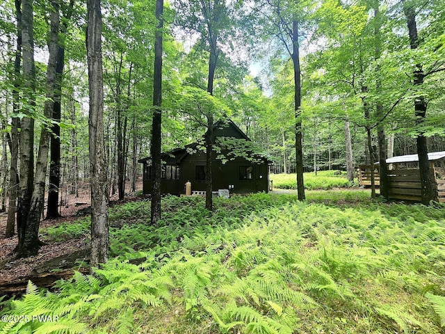 23 Highland Ln, Hawley, PA 18428 - view of yard featuring a forest view