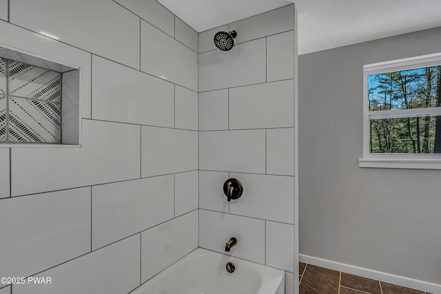 133 Neil Thompson Rd, Lackawaxen, PA 18435 - bathroom featuring shower / tub combination and baseboards