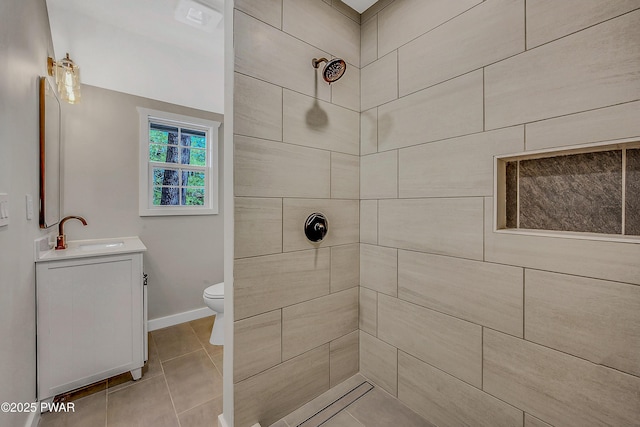 133 Neil Thompson Rd, Lackawaxen, PA 18435 - bathroom featuring vanity, tiled shower, and tile patterned floors