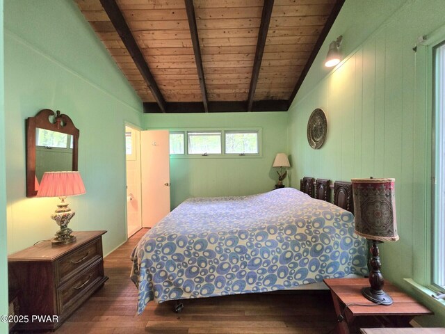 113 Widgeon Ln, Lords Valley, PA 18428 - bedroom with wood ceiling and wood finished floors