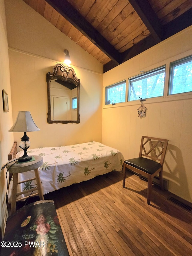 113 Widgeon Ln, Lords Valley, PA 18428 - bedroom with wooden ceiling and hardwood / wood-style floors
