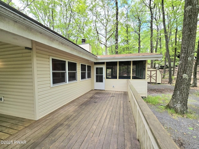 113 Widgeon Ln, Lords Valley, PA 18428 - wooden terrace with a sunroom