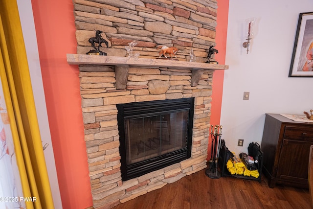 1010 Lotus Ter, Lake Ariel, PA 18436 - detailed view of a fireplace and wood finished floors
