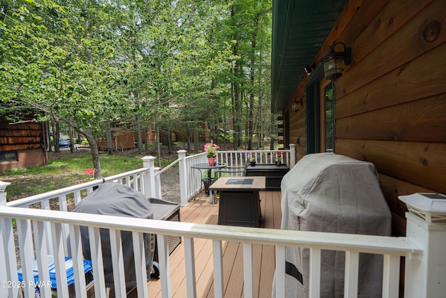 1010 Lotus Ter, Lake Ariel, PA 18436 - wooden terrace featuring grilling area