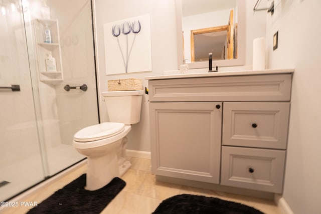 1010 Lotus Ter, Lake Ariel, PA 18436 - bathroom with vanity, a shower stall, and tile patterned floors