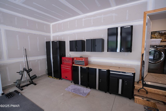 1010 Lotus Ter, Lake Ariel, PA 18436 - miscellaneous room with washer / clothes dryer and concrete floors