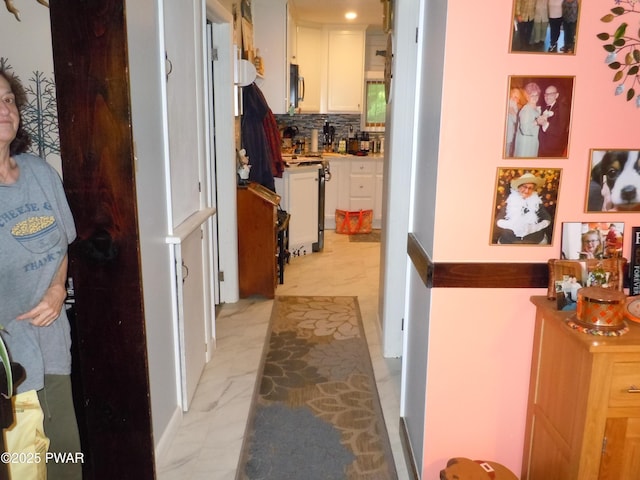 59 Tobyhanna Rd, Gouldsboro, PA 18424 - corridor with light marble finish floors