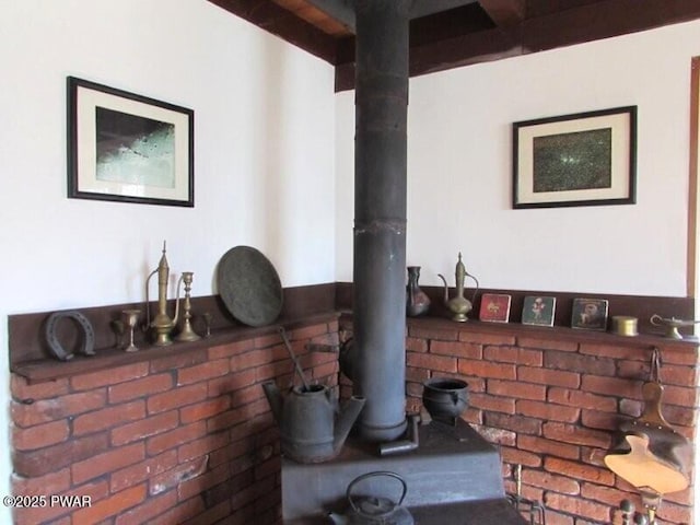details with a wood stove