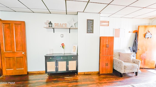 living area featuring dark hardwood / wood-style flooring