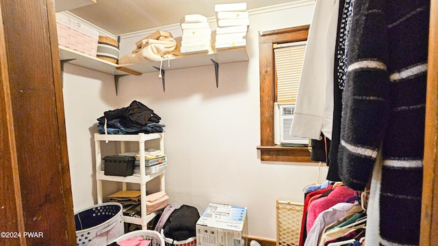 spacious closet with cooling unit