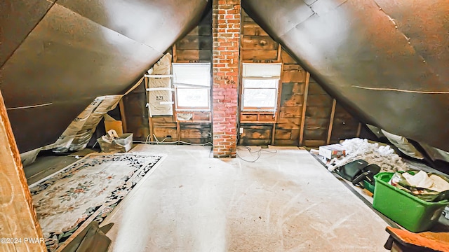 view of unfinished attic