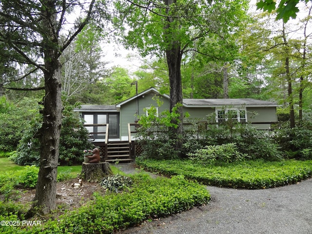 58 Branch Rd, Greentown, PA 18426 - view of front of home featuring a wooden deck