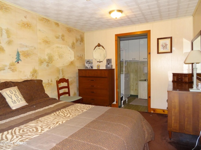 58 Branch Rd, Greentown, PA 18426 - bedroom featuring ornamental molding, wallpapered walls, connected bathroom, and baseboards