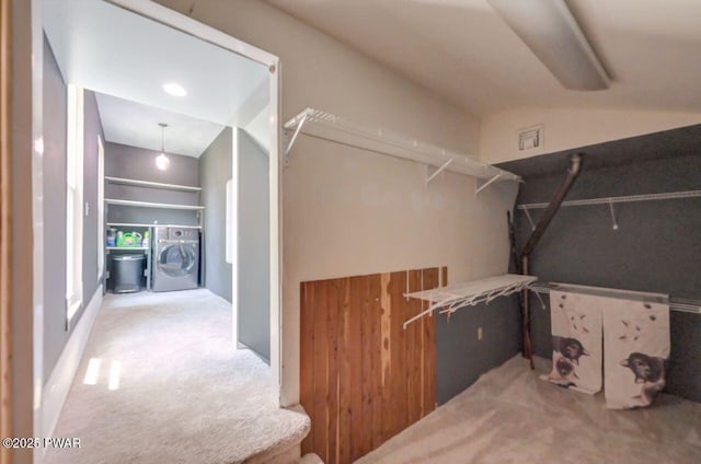 1642 Sanderson Ave, Scranton, PA 18509 - spacious closet featuring washer / dryer, carpet floors, and lofted ceiling