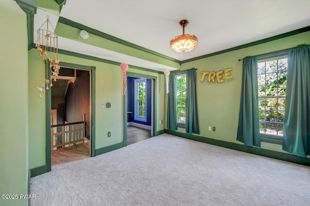1642 Sanderson Ave, Scranton, PA 18509 - carpeted spare room with a smoke detector and ornamental molding