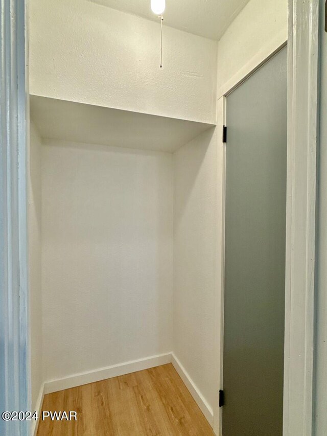 walk in closet featuring wood-type flooring