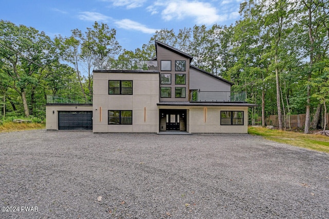 contemporary house featuring a garage