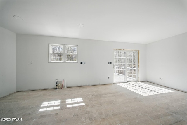 view of spare room