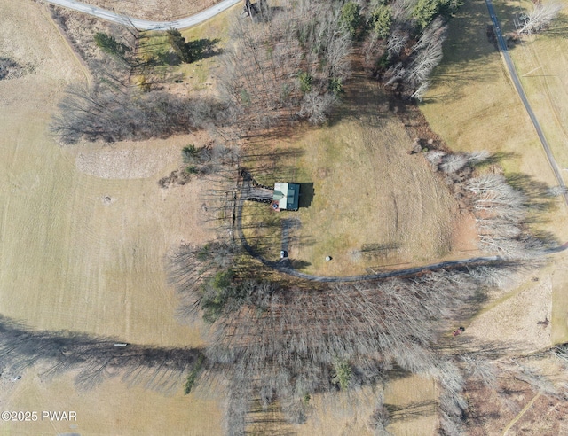 bird's eye view with a rural view